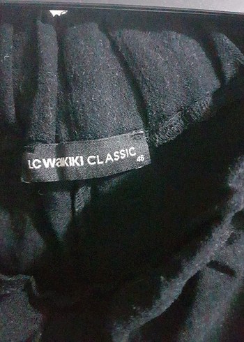 lcw  Siyah Keten Midi Bol Paça Pantolon - Görsel 5