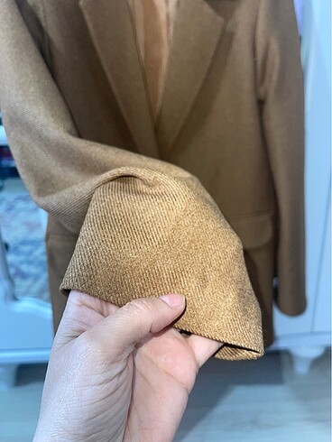 Zara Astarlı camel blazer tarz ceket