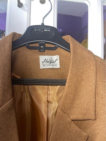 40 Beden Astarlı camel blazer tarz ceket
