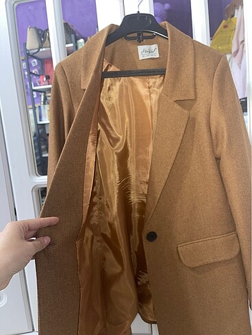 40 Beden camel Renk Astarlı camel blazer tarz ceket