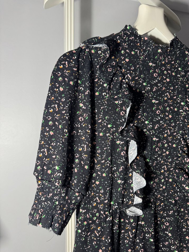 Fırfırlı desenli elbise - Görsel 4