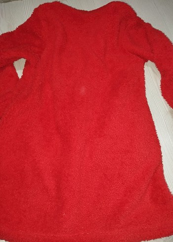 Düğmeli Kırmızı Midi çocuk Kaban - Görsel 5