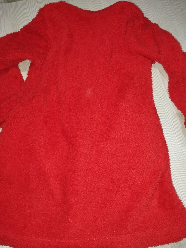 Düğmeli Kırmızı Midi çocuk Kaban - Görsel 5