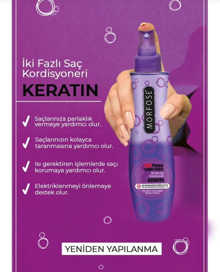 Morfose Keratin İçerikli Saç Kremi Sprey - Görsel 2