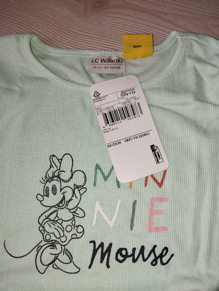 Kız Çocuk Yeşil Kısa Kollu Baskılı Tişört - Görsel 4