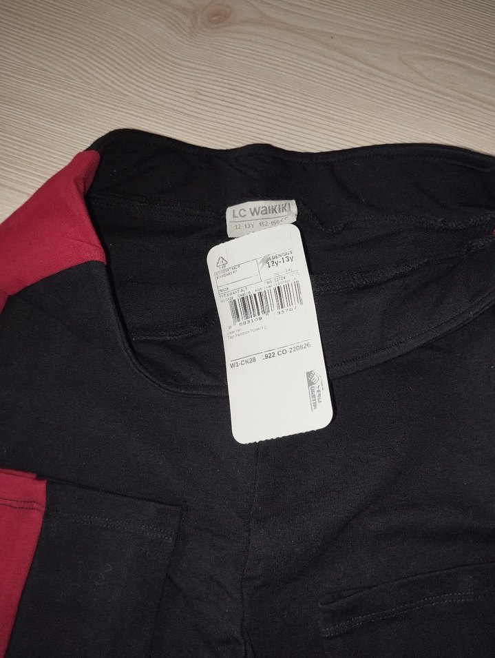 Kırmızı Şeritli Siyah  Tayt - Görsel 5