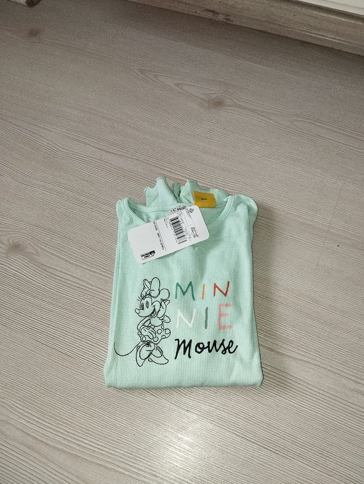 Kız Çocuk Yeşil Baskılı Kısa Kollu Tişört - Görsel 2