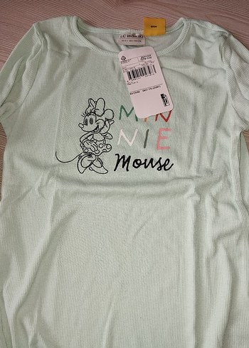 Kız Çocuk Mint Yeşili Uzun Kollu Tişört - Görsel 2