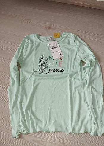 Kız Çocuk Mint Yeşili Uzun Kollu Tişört - Görsel 3