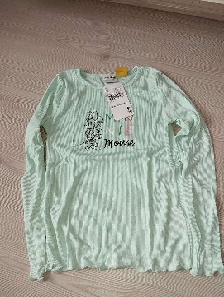 Kız Çocuk Mint Yeşili Uzun Kollu Tişört - Görsel 3