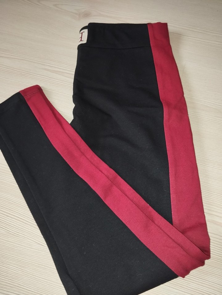 Kırmızı Şeritli Siyah  Tayt - Görsel 3