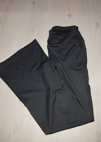 Gri Kadın Normal Boy İspanyol Paça Spor tayt - Görsel 5