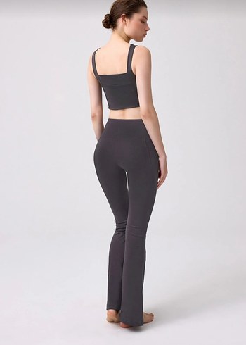 Gri Kadın Flare Spor tayt - Görsel 2