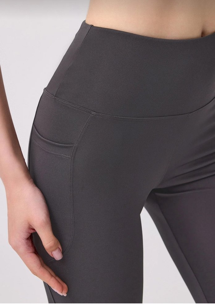 Gri Kadın Flare Spor tayt - Görsel 4