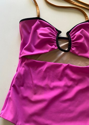 Pembe Kemerli Mini Askılı Mayo - Görsel 5