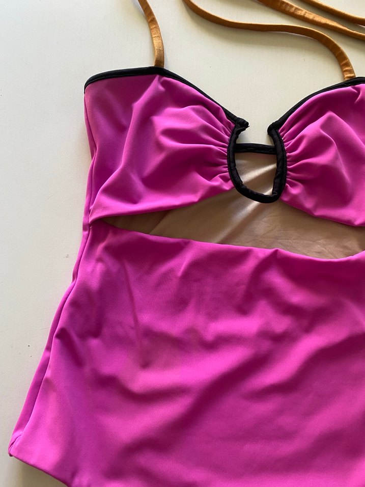 Pembe Kemerli Mini Askılı Mayo - Görsel 5