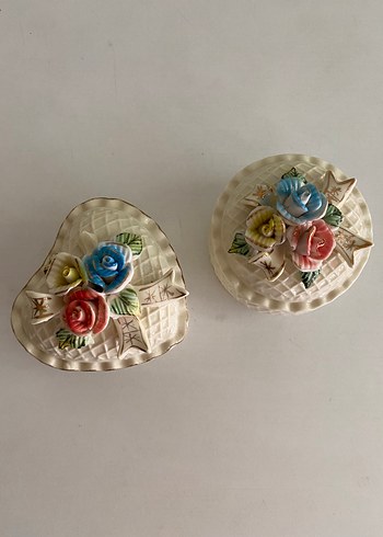 Diğer Pastel Renkli Çiçekli Seramik Dekoratif Kutular