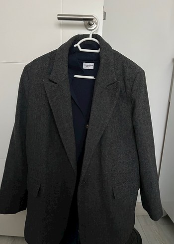 Kadın Gri Yün Ceket, Düğmeli, Regular Fit