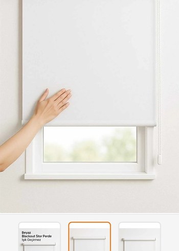 Beyaz Karartma Stor Perde - Görsel 2