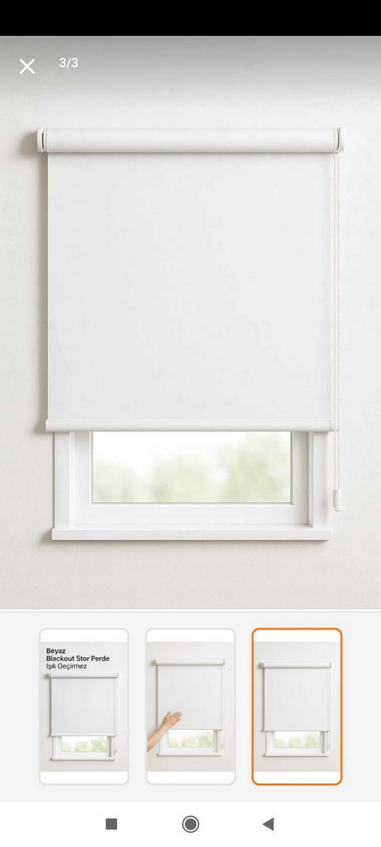 Beyaz Karartma Stor Perde - Görsel 3