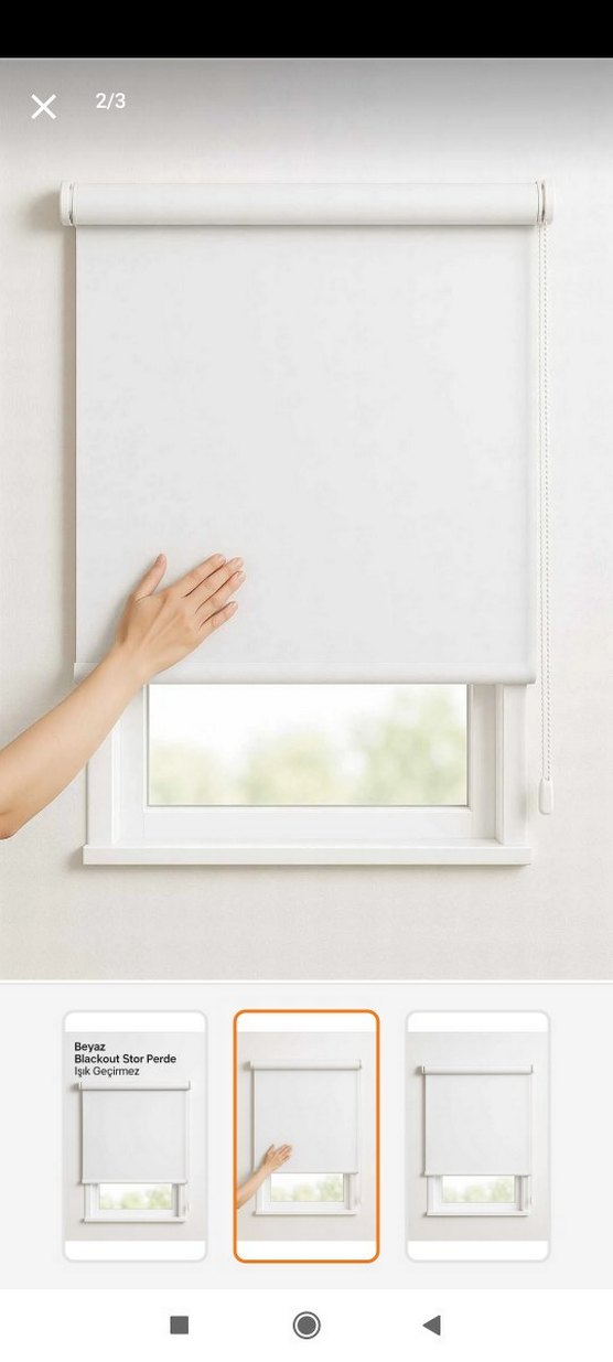 Beyaz Karartma Stor Perde - Görsel 2