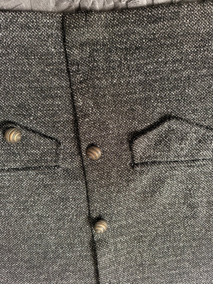 Düğmeli Gri Kadın Triko Kazak - Görsel 3