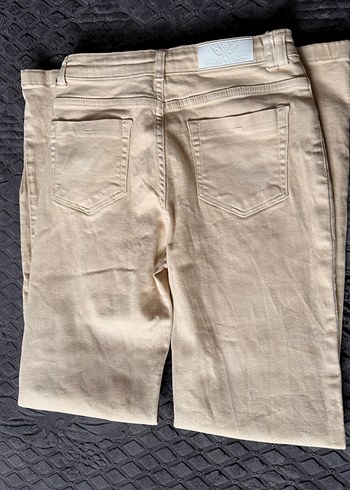 Bej Regular Fit Midi Kadın Kot Pantolon - Görsel 2