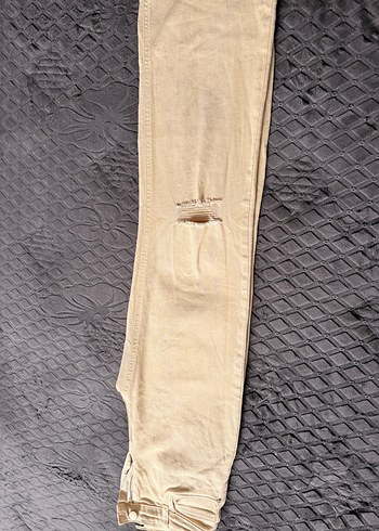 Bej Regular Fit Midi Kadın Kot Pantolon - Görsel 5