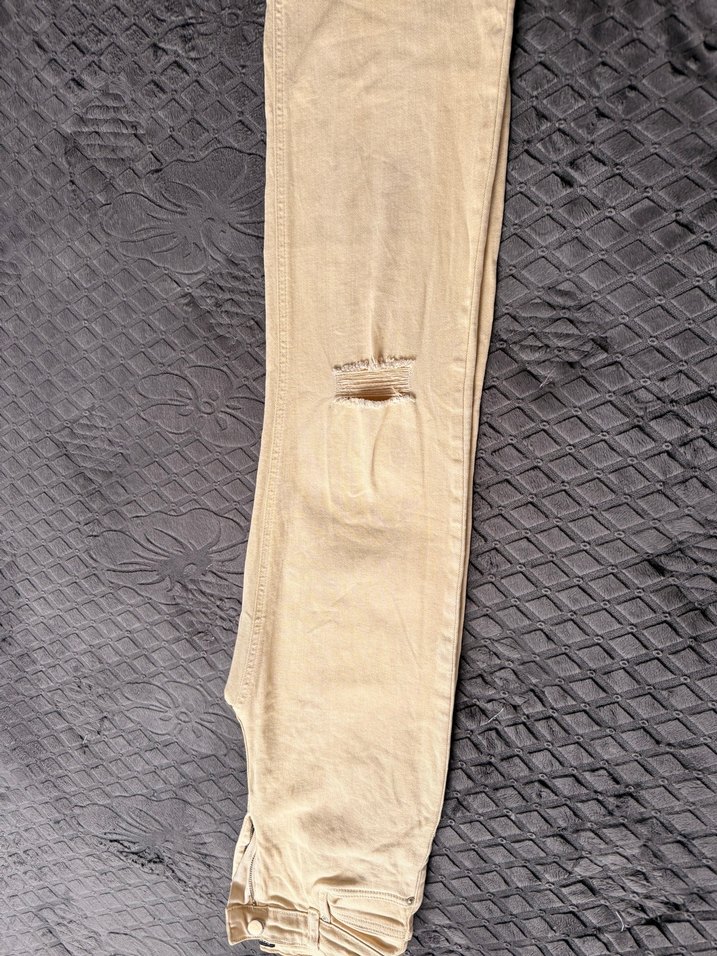 Bej Regular Fit Midi Kadın Kot Pantolon - Görsel 5