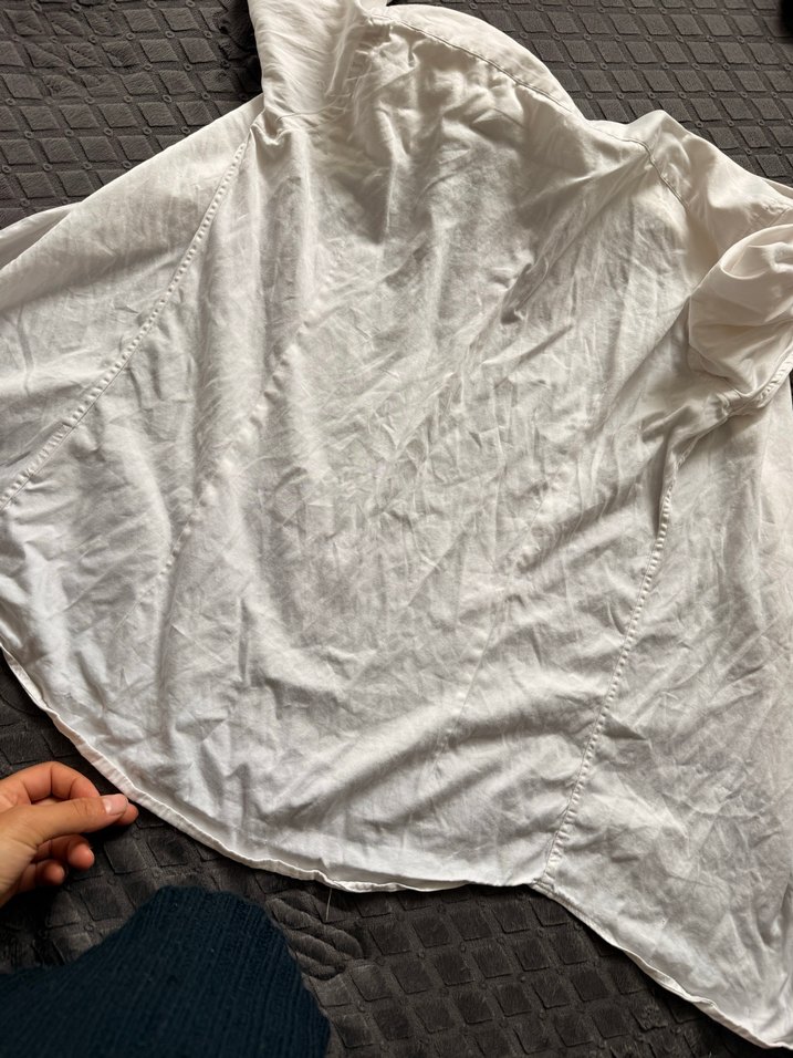 Beyaz Keten Erkek Gömlek, Uzun Kollu, Düğmeli - Görsel 3