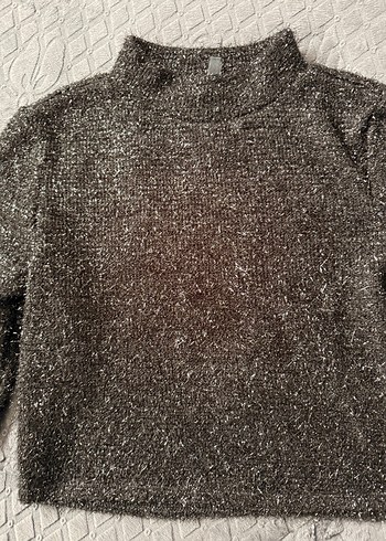 Siyah Boğazlı Örgü Kadın Kazak - Görsel 4