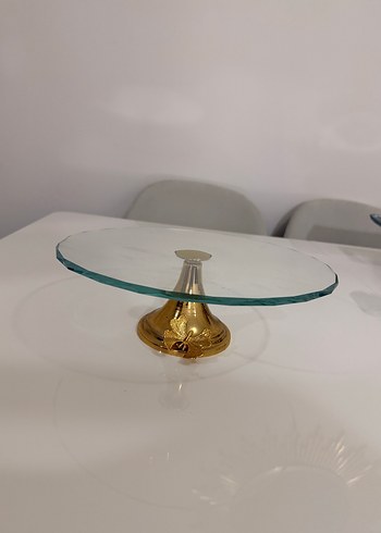 Modern Klasik Altın Cam Sunumluk 26 cm