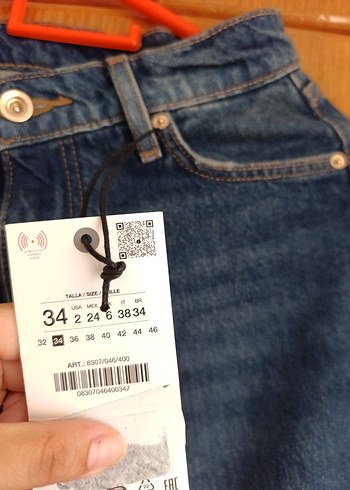 Zara Zara Kadın Mavi Normal Boy Dar Kesim Kot Pantolon