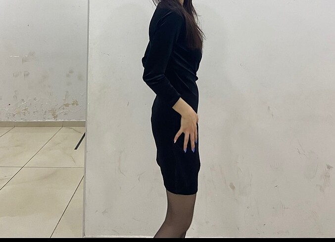 34 Beden siyah Renk Lcw kadife mini elbise