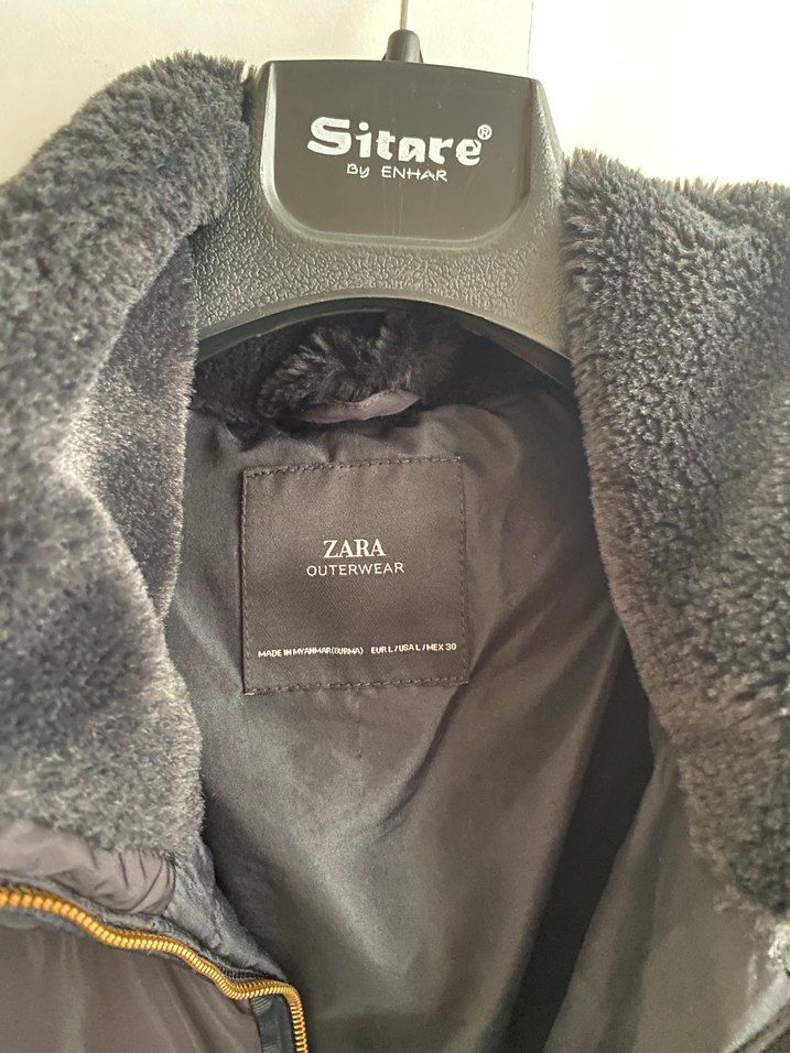 Siyah Kadın Kısa Kürklü Kış Montu - Görsel 2