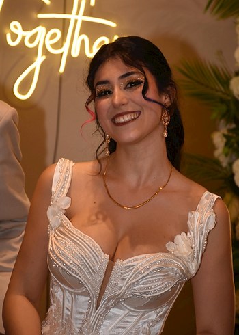 beyaz saten elbise - Görsel 3