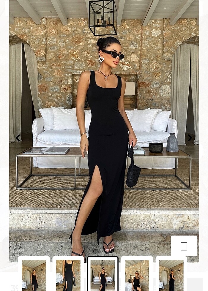 Yırtmaçlı elbise - Görsel 3