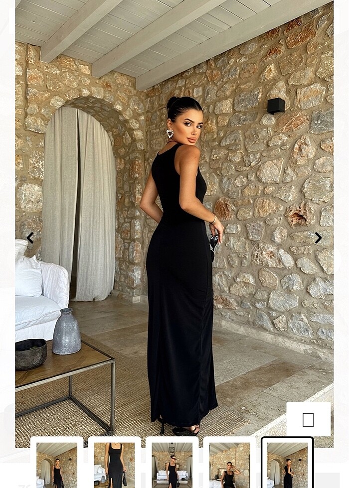 Yırtmaçlı elbise - Görsel 4