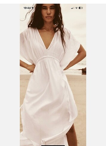 Zara Zara beyaz kaftan elbise