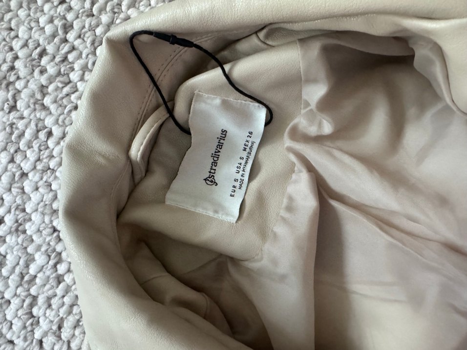 Bej Deri Midi Kadın Ceket - Görsel 2