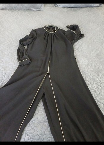 Siyah Uzun Kollu Drapeli Kadın Elbise - Görsel 2