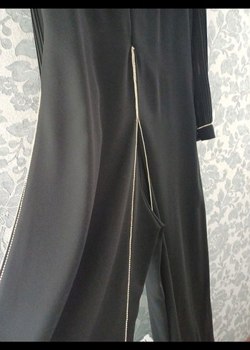 Siyah Uzun Kollu Drapeli Kadın Elbise - Görsel 3