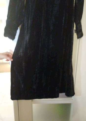 TWIST Siyah kadife kumaş elbise - Görsel 2