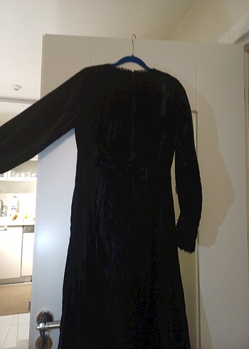 Uzun Siyah Gotik Kadın Elbise - Görsel 2