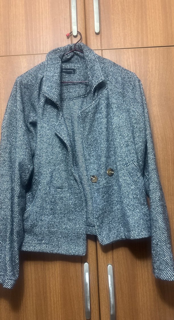 Gri Mini Denim Kadın Ceket - Görsel 3