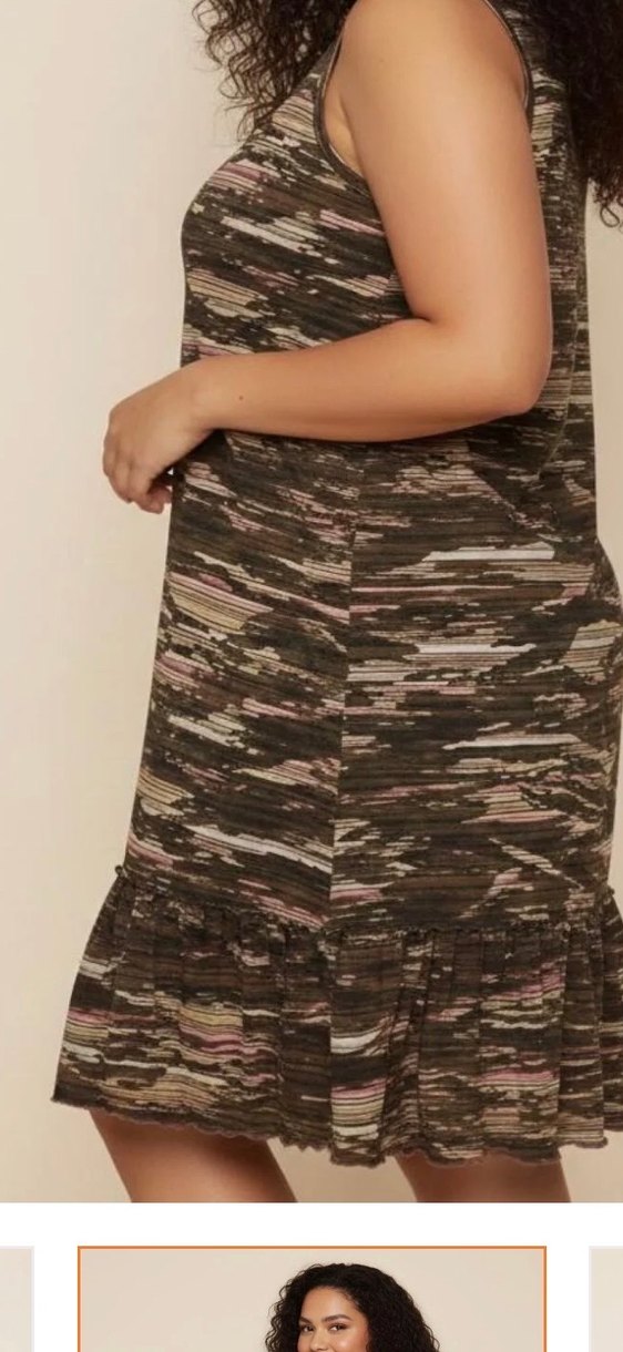 Kamuflaj Desenli Midi Elbise - Görsel 2