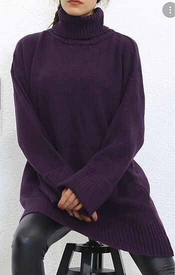Boğazlı oversize kazak
