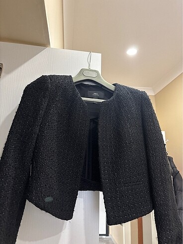 m Beden lacivert Renk Mango Crop Ceket