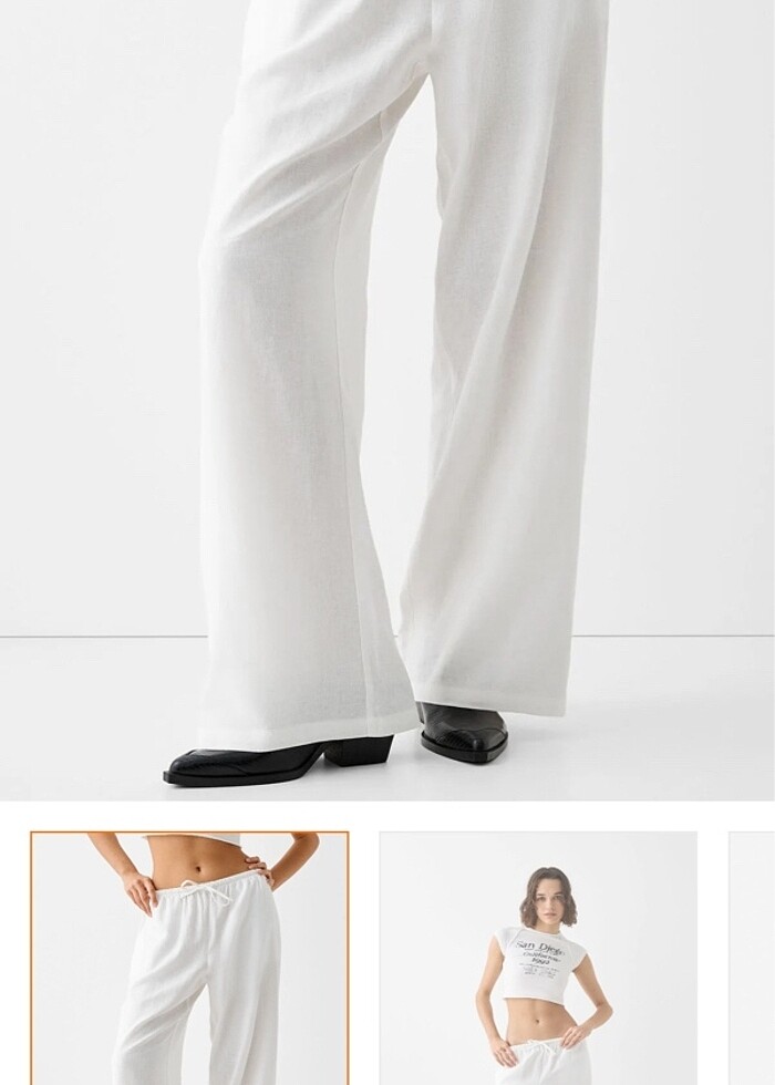BERSHKA KETEN PANTOLON - Görsel 2