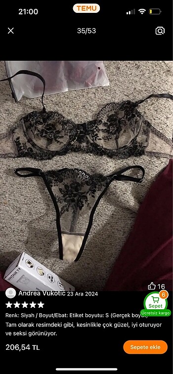 Victoria s Secret siyah dantelli iççamaşırı
